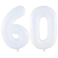 DIWULI Luftballon 60 Geburtstag XXL Weiß