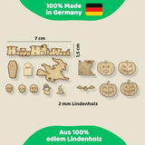 DIWULI Tisch-Konfetti aus Holz Happy Halloween Set