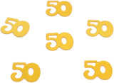 DIWULI, Geburtstags Zahlen-Konfetti gold, Zahl 50