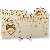 DIWULI Tischschild Happy Birthday Gaming