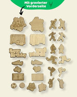 DIWULI Tisch-Konfetti aus Holz Happy Birthday Fussball