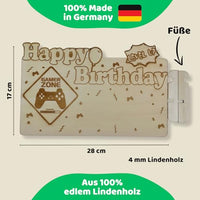 DIWULI Tischschild Happy Birthday Gaming