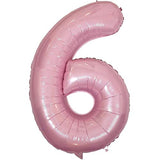DIWULI Luftballon 6 Geburtstag Rosa