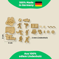 DIWULI Tisch-Konfetti aus Holz Happy Birthday Fussball