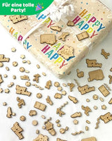 DIWULI Tisch-Konfetti aus Holz Happy Birthday Fussball