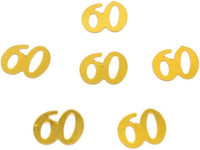 DIWULI, Geburtstags Zahlen-Konfetti Gold, Zahl 60