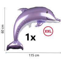 DIWULI Delfin Luftballon Set Zahl 20 lila