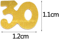 DIWULI Geburtstags Zahlen-Konfetti Gold, Zahl 30