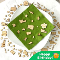 DIWULI Tisch-Konfetti aus Holz Happy Birthday Fussball