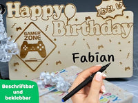 DIWULI Tischschild Happy Birthday Gaming