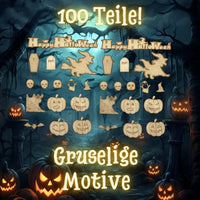 DIWULI Tisch-Konfetti aus Holz Happy Halloween Set