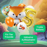 DIWULI Fuchs Luftballon Set 5 Jahre