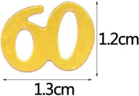 DIWULI, Geburtstags Zahlen-Konfetti Gold, Zahl 60