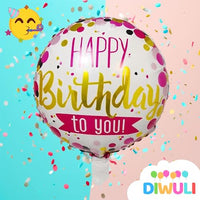 DIWULI Happy Birthday Ballon Edel