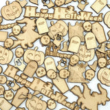 DIWULI Tisch-Konfetti aus Holz Happy Halloween Set