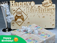 DIWULI Tischschild Happy Birthday Gaming