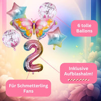 DIWULI Geburtstagsdeko Schmetterling Deko 2 Jahre Set