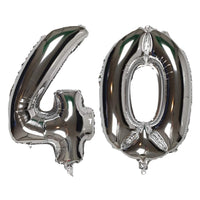 DIWULI Luftballon 40 Geburtstag Silber