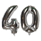 DIWULI Luftballon 40 Geburtstag Silber