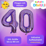 DIWULI Luftballon 40 Geburtstag Lila