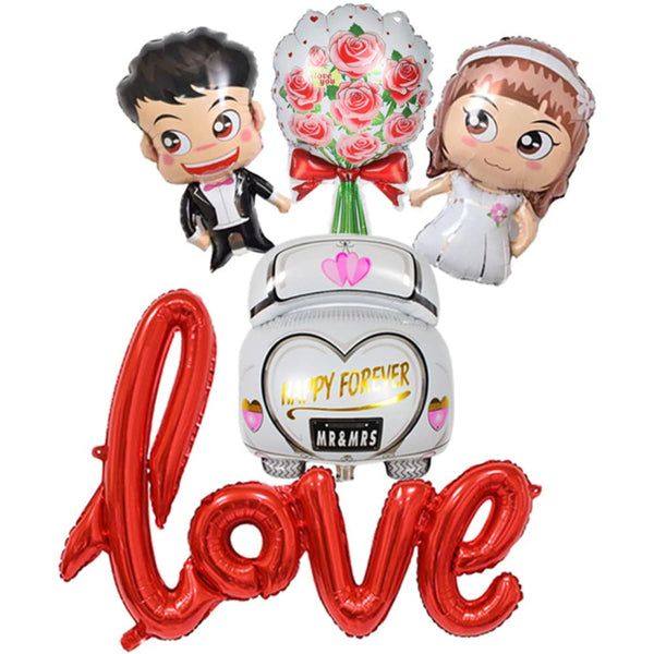 DIWULI, Hochzeit 5 Teile Ballon-Set
