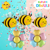 DIWULI Biene Blumen Ballon-Set