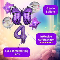 DIWULI Geburtstagsdeko Schmetterling Deko 4 Jahre Set