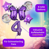 DIWULI Geburtstagsdeko Schmetterling Deko 4 Jahre Set