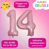 DIWULI Luftballon 14 Geburtstag Rosa