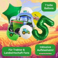 DIWULI Traktor Geburtstag Deko 5 Jahre Set