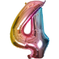 DIWULI Luftballon 4 Geburtstag Rosa Regenbogen