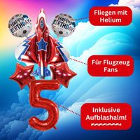 DIWULI Flugzeug Deko Geburtstag 5 Jahre