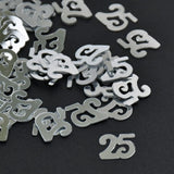 DIWULI Geburtstags Zahlen-Konfetti Zahl 25 Silber