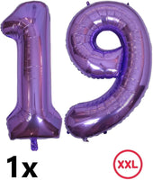 DIWULI Delfin Luftballon Set Zahl 19 lila