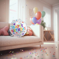 DIWULI Happy Birthday Ballon Weiß