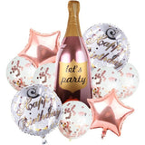 DIWULI 10 Stück Geburtstags Luftballons Alkohol, Happy Birthday, Wein-Flasche let's party