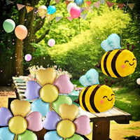 DIWULI Biene Blumen Ballon-Set