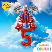 DIWULI Flugzeug Deko Geburtstag 5 Jahre