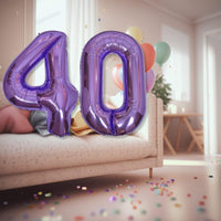 DIWULI Luftballon 40 Geburtstag Lila