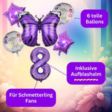 DIWULI Geburtstagsdeko Schmetterling Deko 8 Jahre Set