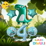 DIWULI Dino Geburtstag Deko 4 Jahre