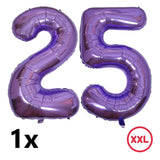 DIWULI Delfin Luftballon Set Zahl 25 lila