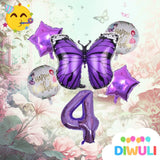 DIWULI Geburtstagsdeko Schmetterling Deko 4 Jahre Set