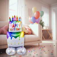 DIWULI stehender XXL Geschenk Luftballon Happy Birthday