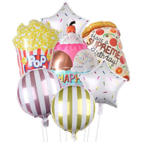 DIWULI, Geburtstag Luftballon-Set, Eis-Becher Pizza Popcorn