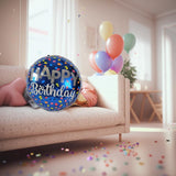 DIWULI Happy Birthday Luftballon blau