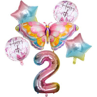 DIWULI Geburtstagsdeko Schmetterling Deko 2 Jahre Set