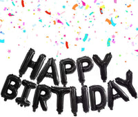 DIWULI Happy Birthday Ballon Banner Schwarz