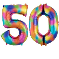 DIWULI Luftballon 50 Geburtstag XXL Bunt Regenbogen