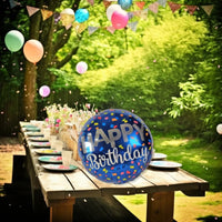 DIWULI Happy Birthday Luftballon blau